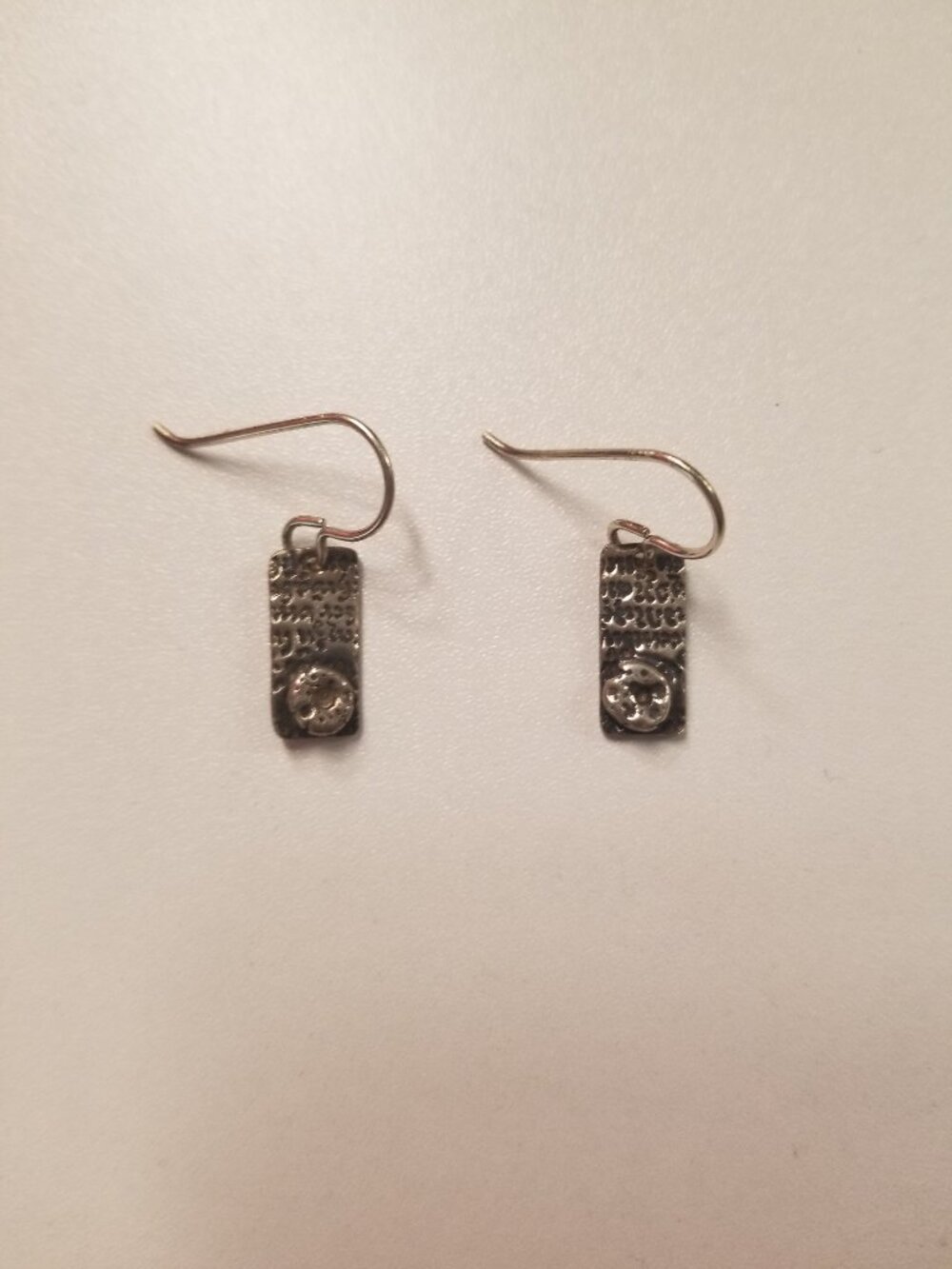 "S925" Hammered Sterling Silver Earring Pair